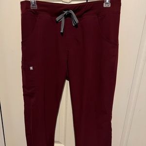 FIGS Burgundy scrub bottom